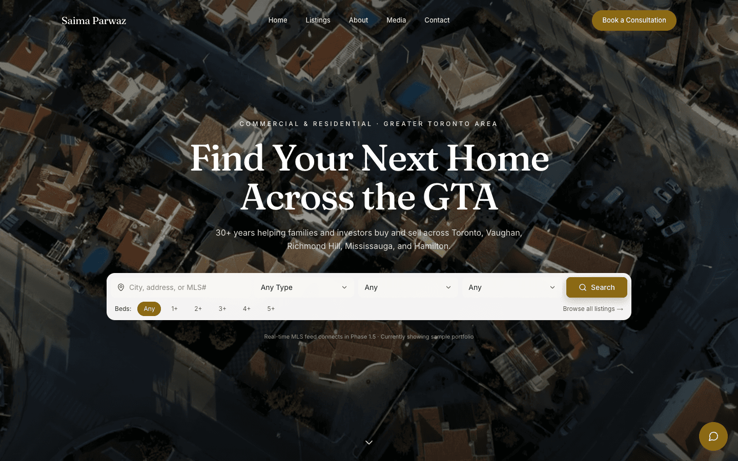Saima Parwaz real estate website